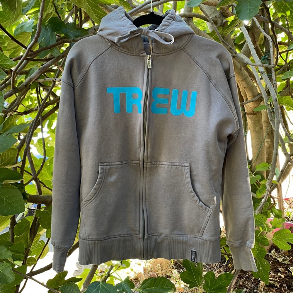 TREW Blue Gray Sturdy Cotton Hoodie Sweatshirt Rare Men’s Small